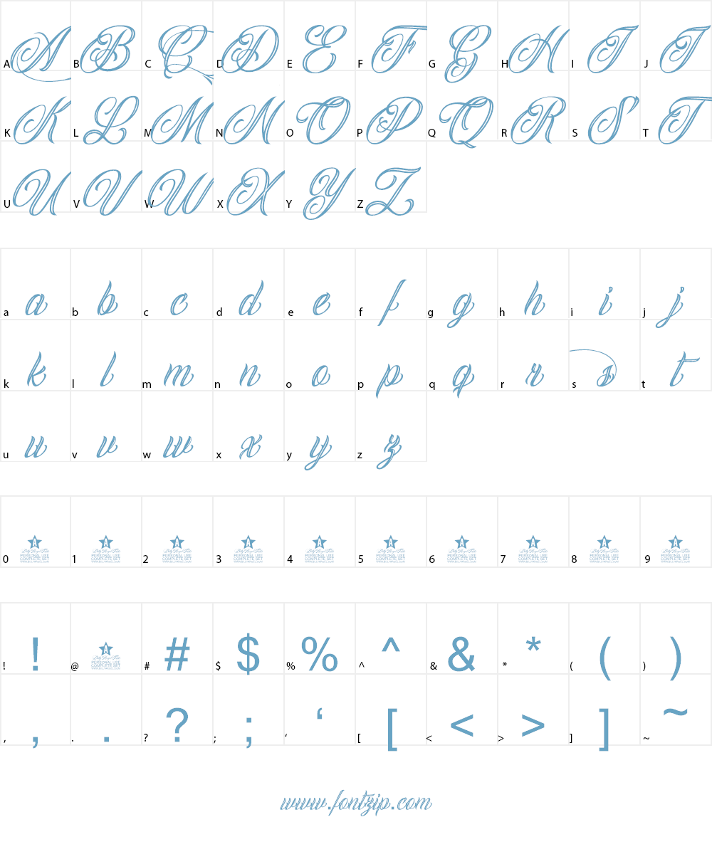 Calling Angels Personal Use Font Character